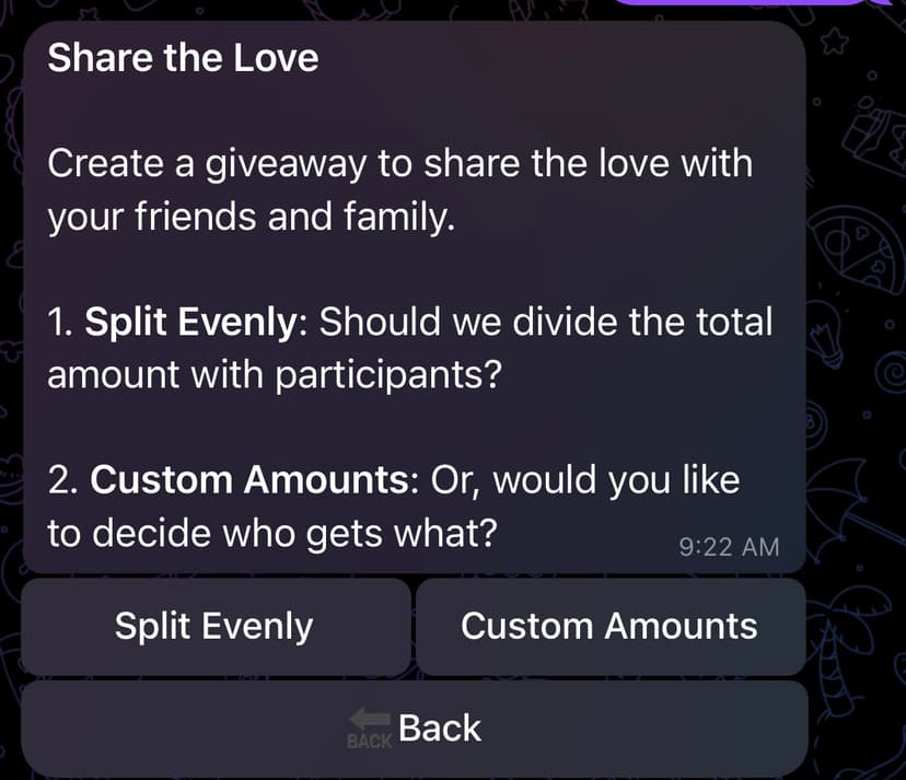 Create Giveaway Options